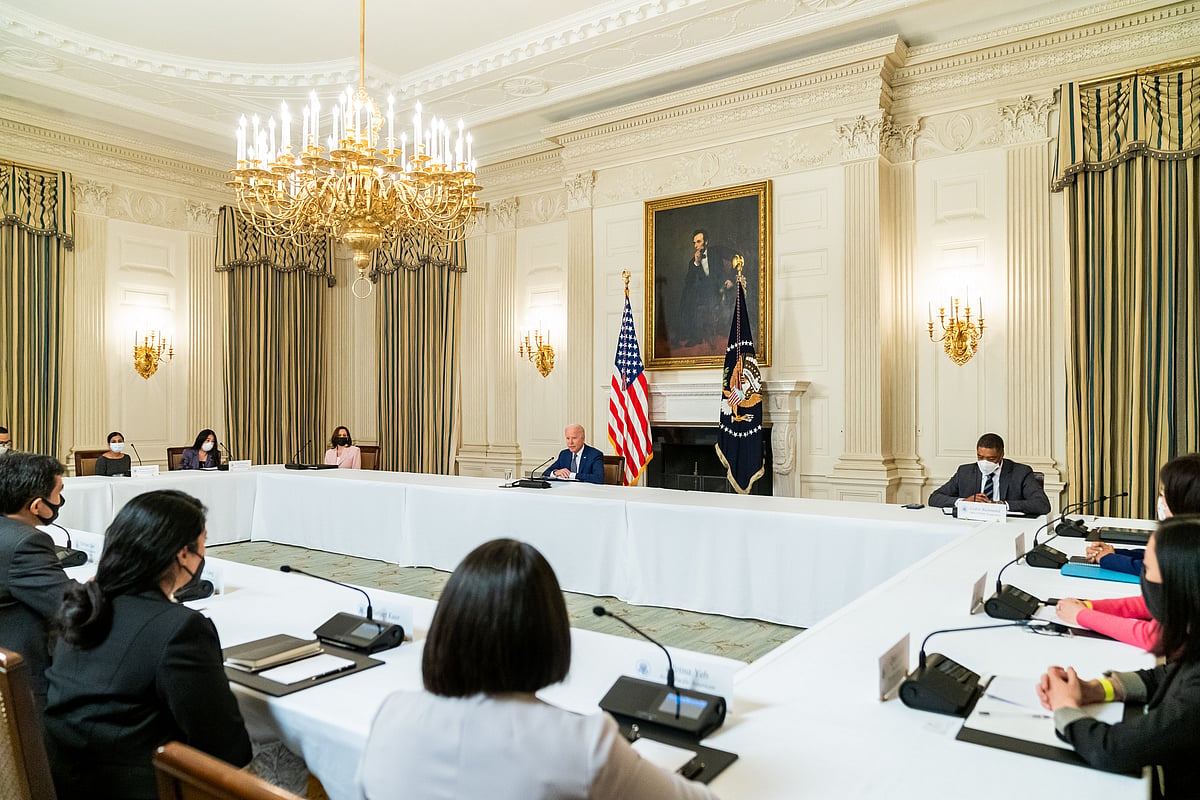 <div class="paragraphs"><p>President Joe Biden and Vice President Kamala Harris meet tge AA, NHPI leaders, as part of the President's Build Back Better agenda. </p></div>