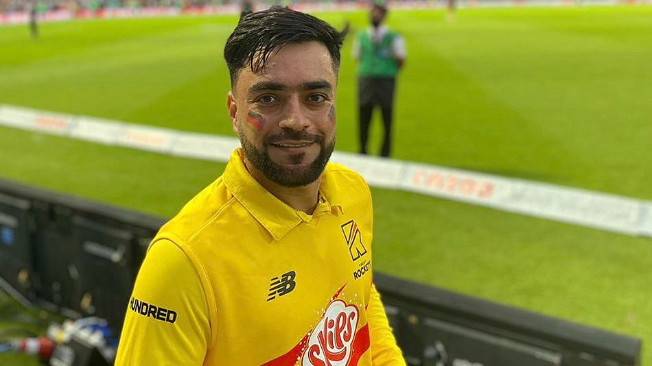 <div class="paragraphs"><p>Afghanistan leg-spinner Rashid Khan&nbsp;was seen sporting Afghanistan's flag on both his cheeks.&nbsp;</p></div>