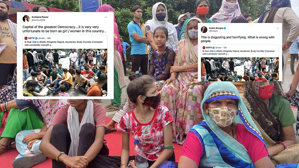 <div class="paragraphs"><p>Women protest in Southwest Delhi following the alleged rape, murder and forced cremation of 9-year-old Dalit girl.</p></div>