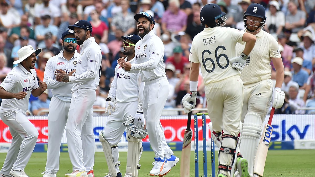 <div class="paragraphs"><p>India celebrate the wicket of Jonny Bairstow in the first Test.</p></div>