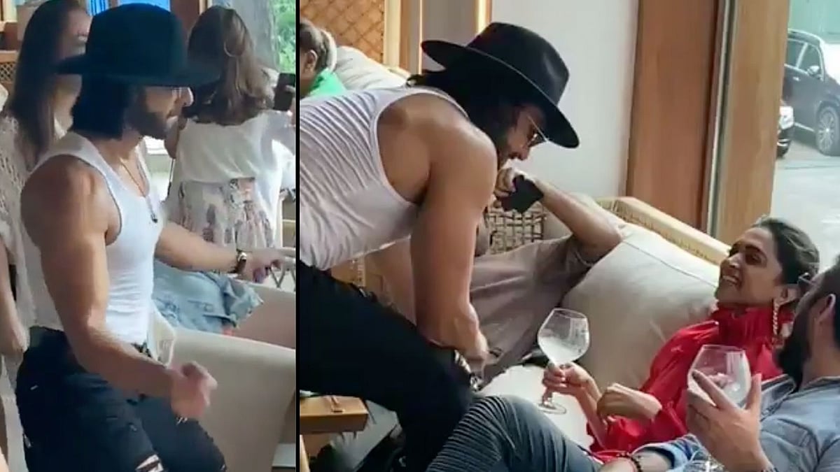 <div class="paragraphs"><p>Ranveer Singh performs for Deepika Padukone at his mother's birthday party.</p></div>