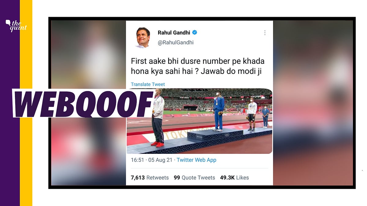 <div class="paragraphs"><p>The edited screenshot asks PM Modi whether it is right for Neeraj Chopra to stand second despite clinching a gold medal at the 2020 Tokyo Olympics.</p></div>