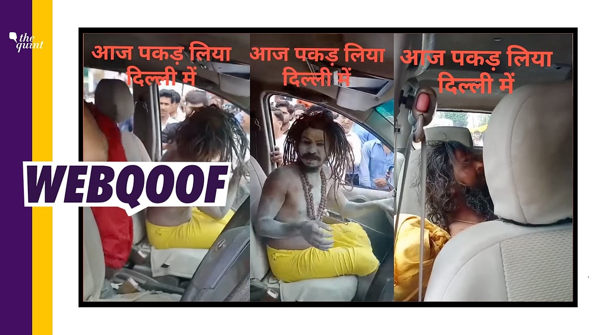 <div class="paragraphs"><p>The video claims that two child kidnappers disguised as <em>sadhus</em> (monks) were caught in Delhi.</p></div>