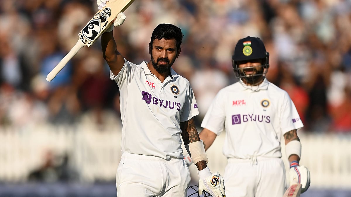 <div class="paragraphs"><p>KL Rahul after scoring his century on Day 1 at Lord's. </p></div>