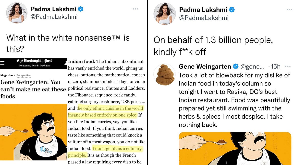 <div class="paragraphs"><p>Padma Lakshmi called out columnist Gene Weingarten for his views on Indian food.</p></div>