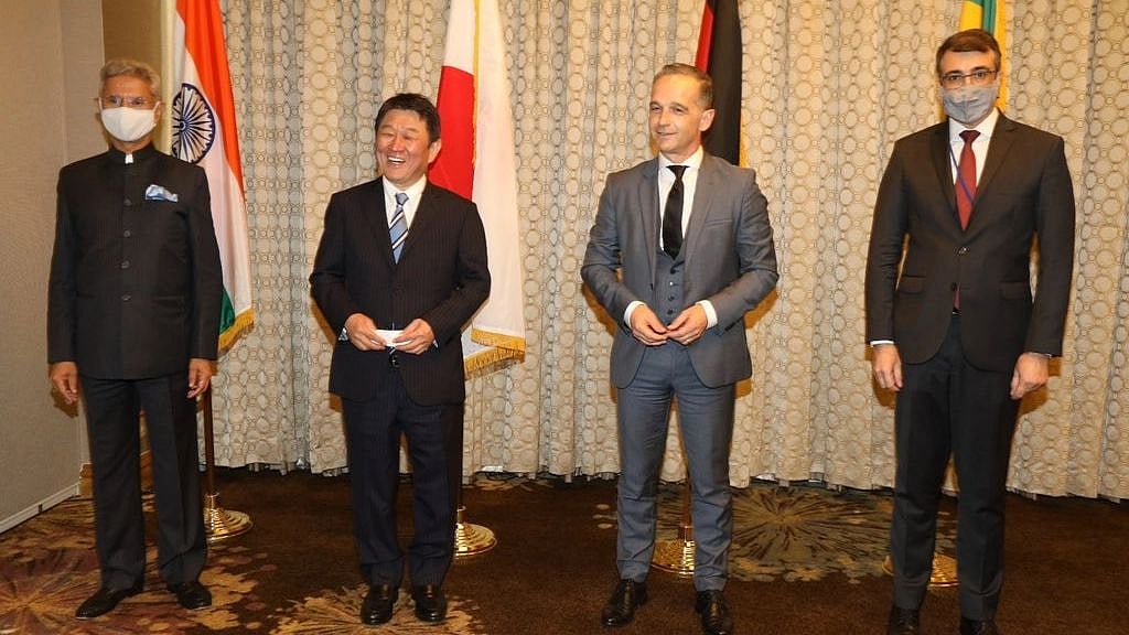 <div class="paragraphs"><p>EAM S Jaishankar, Japan’s Toshimitsu Motegi, Germany’s Heiko Maas, and Brazil’s Carlos Alberto Franco Ranca.</p></div>