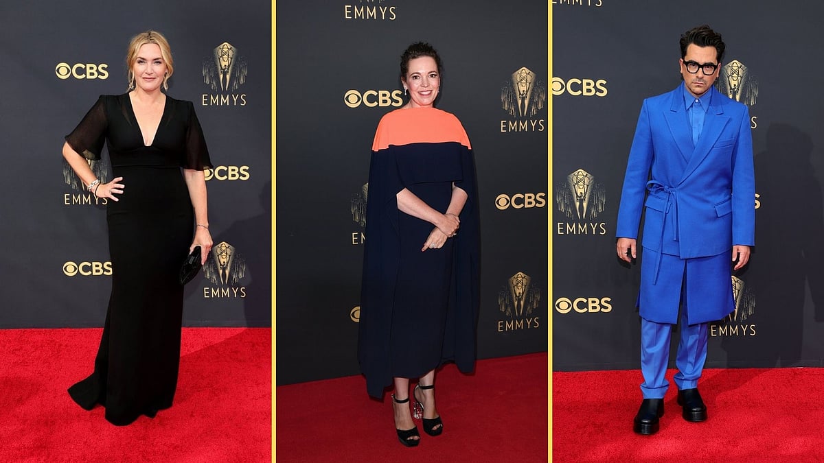 <div class="paragraphs"><p>Kate Winslet, Olivia Colman & Dan Levy at the Emmys red carpet.</p></div>