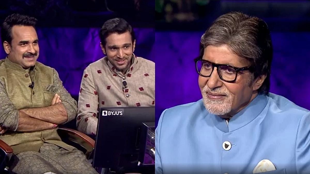 <div class="paragraphs"><p>Pratik Gandhi and Pankaj Tripathi with Amitabh Bachchan during the Shaandaar Shukravaar episode of&nbsp;<em>Kaun Banega Crorepati 13.</em></p></div>
