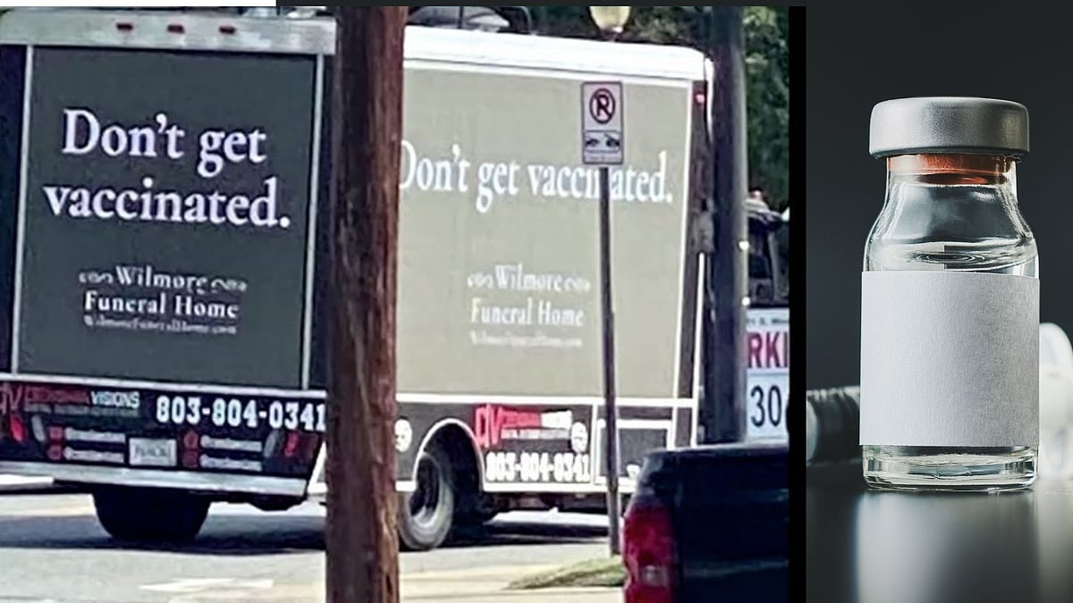 <div class="paragraphs"><p>A truck with the message, ‘Don’t get vaccinated’ was spotted driving around in North Carolina, it appeared to be an ad put up by anti-vaxxers. However, the real message was the opposite.</p></div>