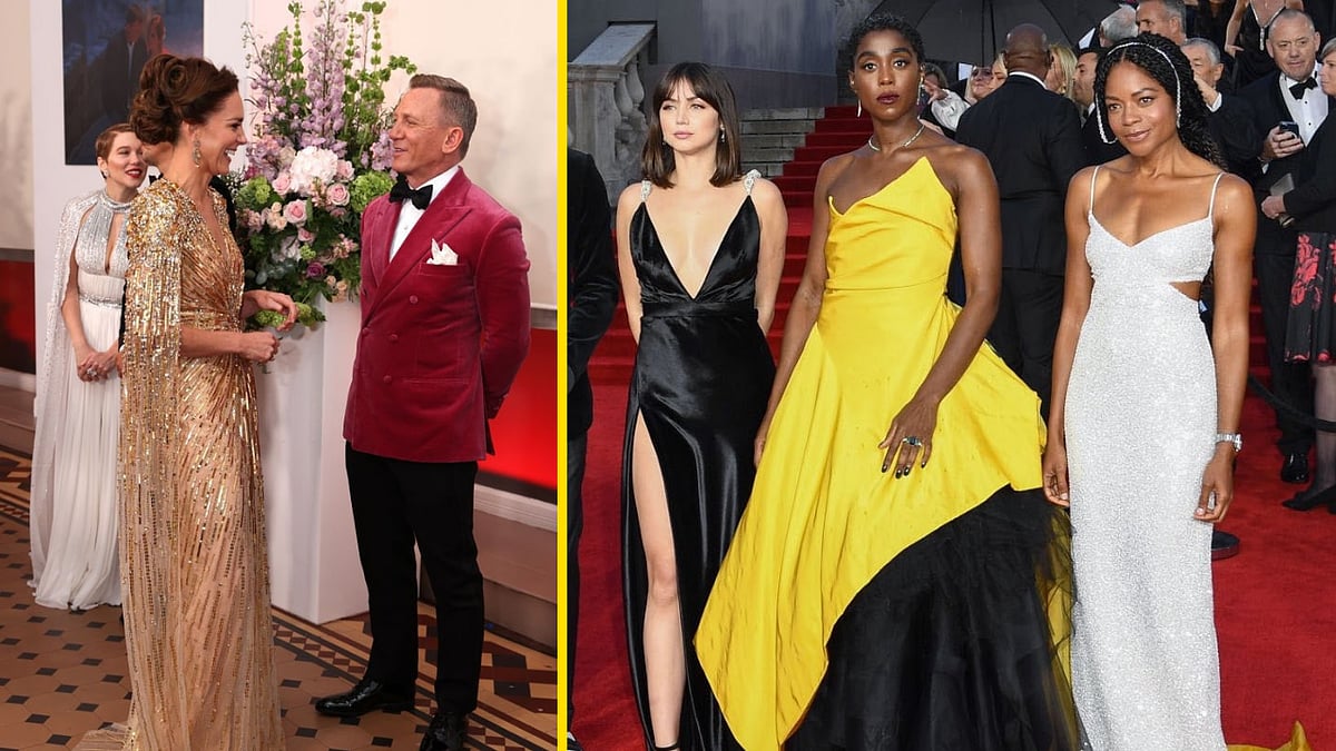 <div class="paragraphs"><p>Kate Middleton and Daniel Craig; <em>No Time To Die </em>stars Ana de Armas, Lashana Lynch, and Naomie Harris.</p></div>