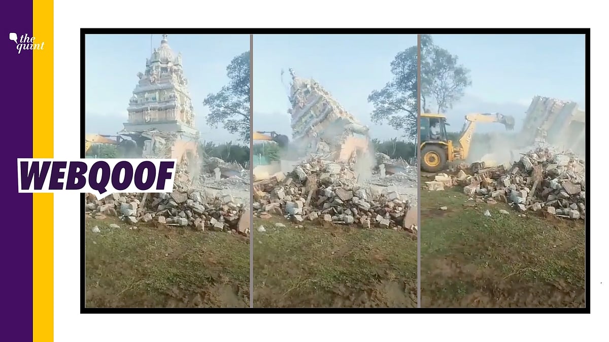 <div class="paragraphs"><p>The video claims that it shows a temple being demolished in Tamil Nadu. </p></div>