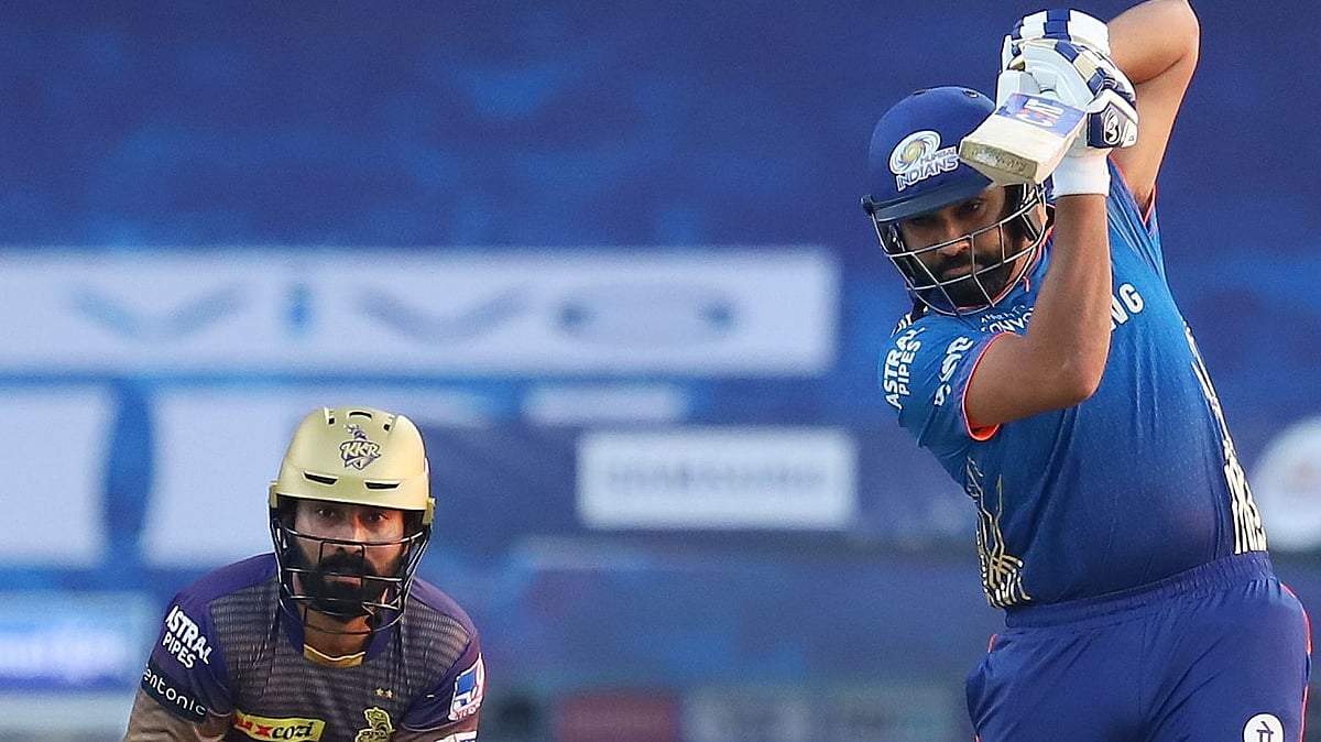 <div class="paragraphs"><p>Rohit Sharma in action against KKR in UAE.</p></div>