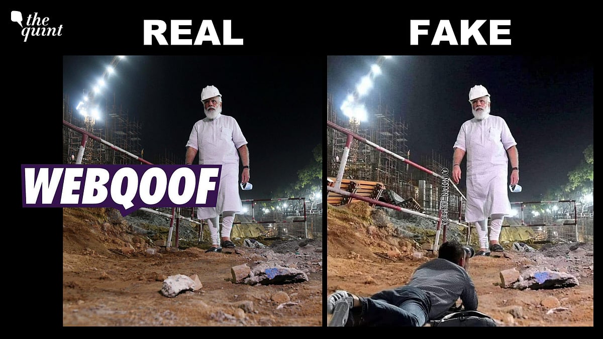 <div class="paragraphs"><p>A morphed photo of Narendra Modi visiting the site of Central Vista is being shared by many, including Congress members. </p></div>