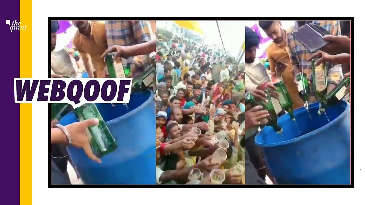 <div class="paragraphs"><p>A video of alcohol being distributed at a gathering in a village in Ludhiana was falsely linked to farmers' protest.</p></div>