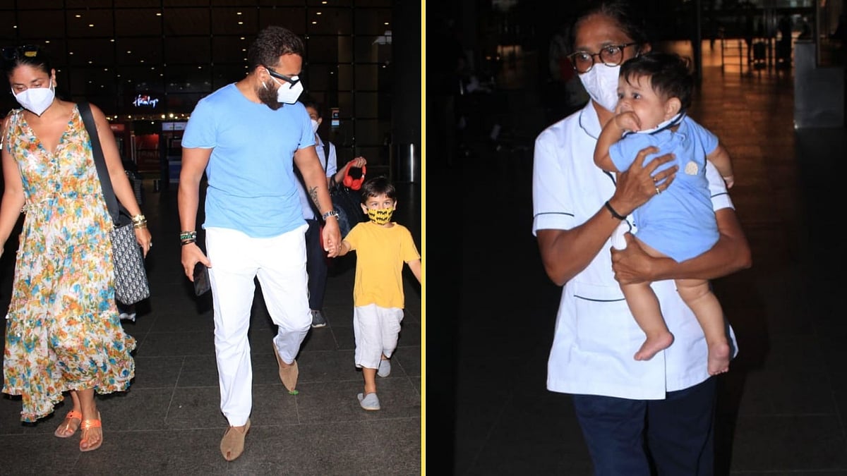 <div class="paragraphs"><p>Kareena Kapoor, Saif Ali Khan and their kids Taimur and Jeh clicked at the airport.</p></div>