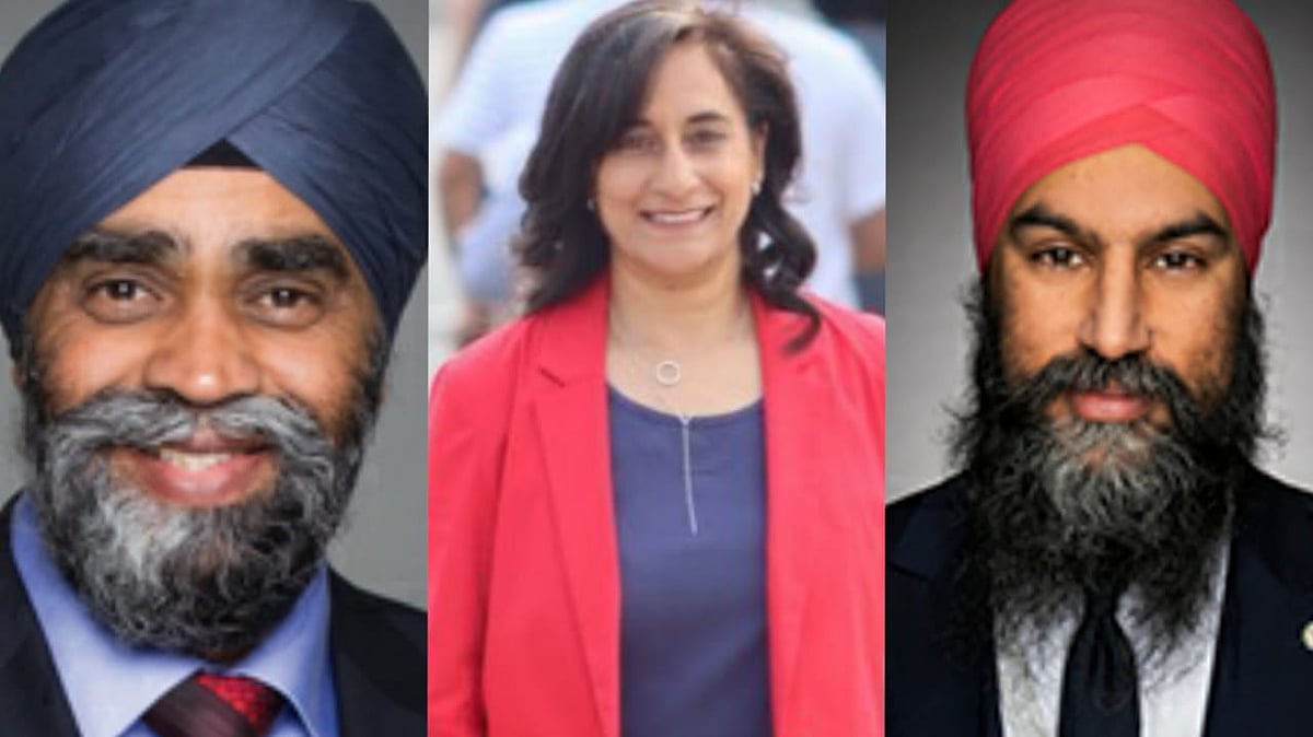 <div class="paragraphs"><p>Harjit Sajjan, Anita Anand, and Jagmeet Singh Dhadiwal are Indo-Canadian politicians seeking re-election in the September elections. </p></div>