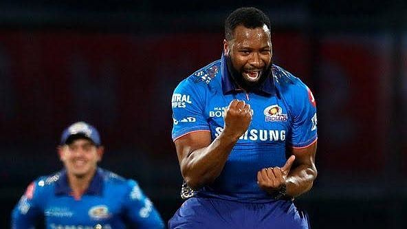 <div class="paragraphs"><p>Mumbai Indians' Kieron Pollard celebrates a wicket.</p></div>