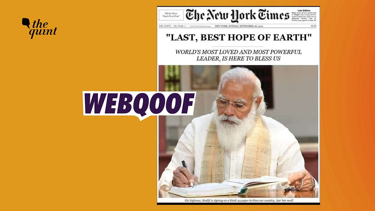 <div class="paragraphs"><p>Fact-Check | The screenshot of the <em>NYT</em> article claiming to talk about PM Modi was fabricated.</p></div>