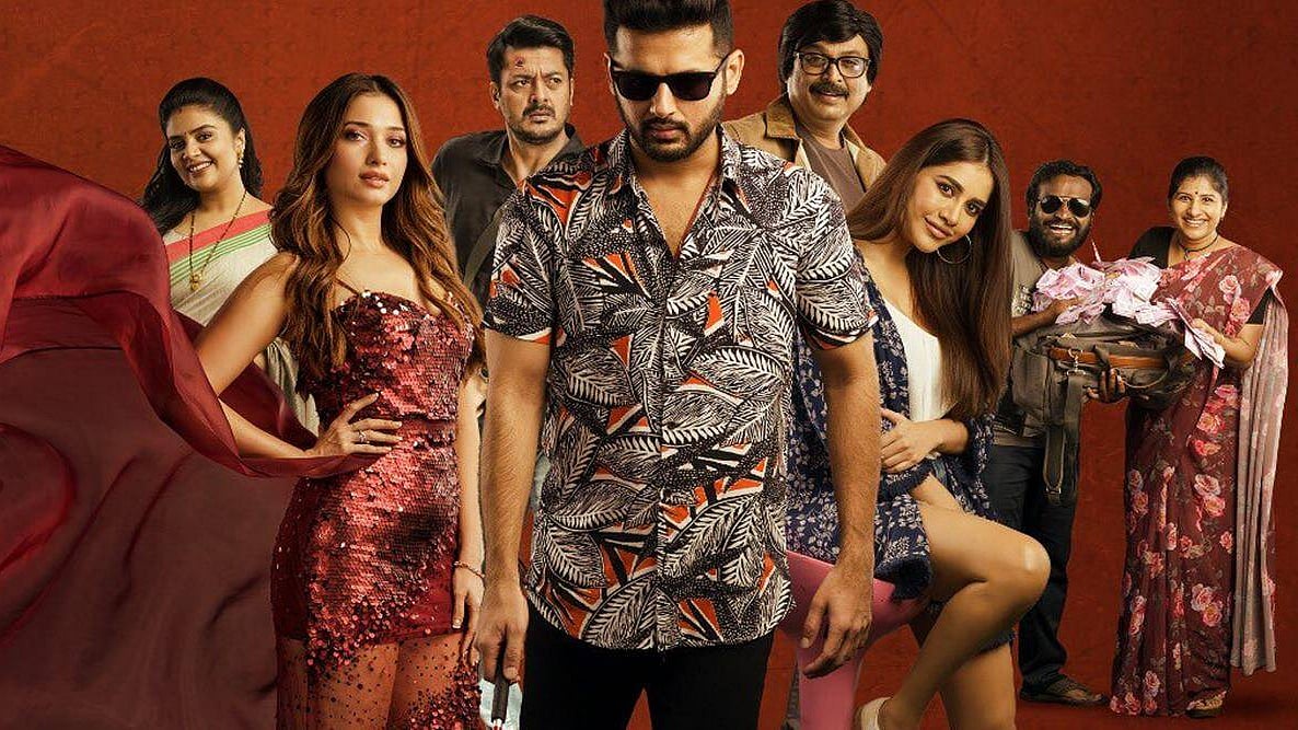 <div class="paragraphs"><p>Nithiin, Tamannaah, Nabha Natesh, and others in the poster for&nbsp;<em>Maestro.</em></p></div>