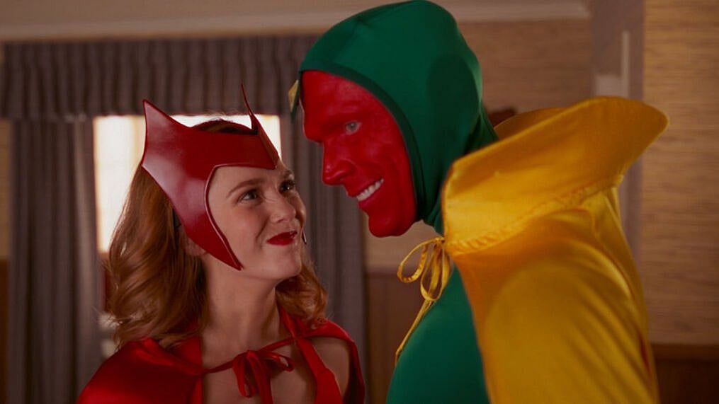 <div class="paragraphs"><p>Elizabeth Olsen and Paul Bettany as Wanda Maximoff and Vision in the Marvel Studios show <em>WandaVision.</em></p></div>