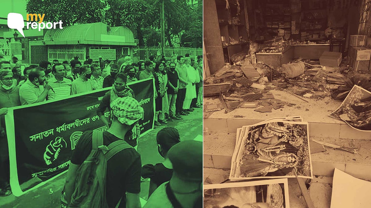 <div class="paragraphs"><p>Protests against attacks on Hindu minority in Bangladesh</p></div>