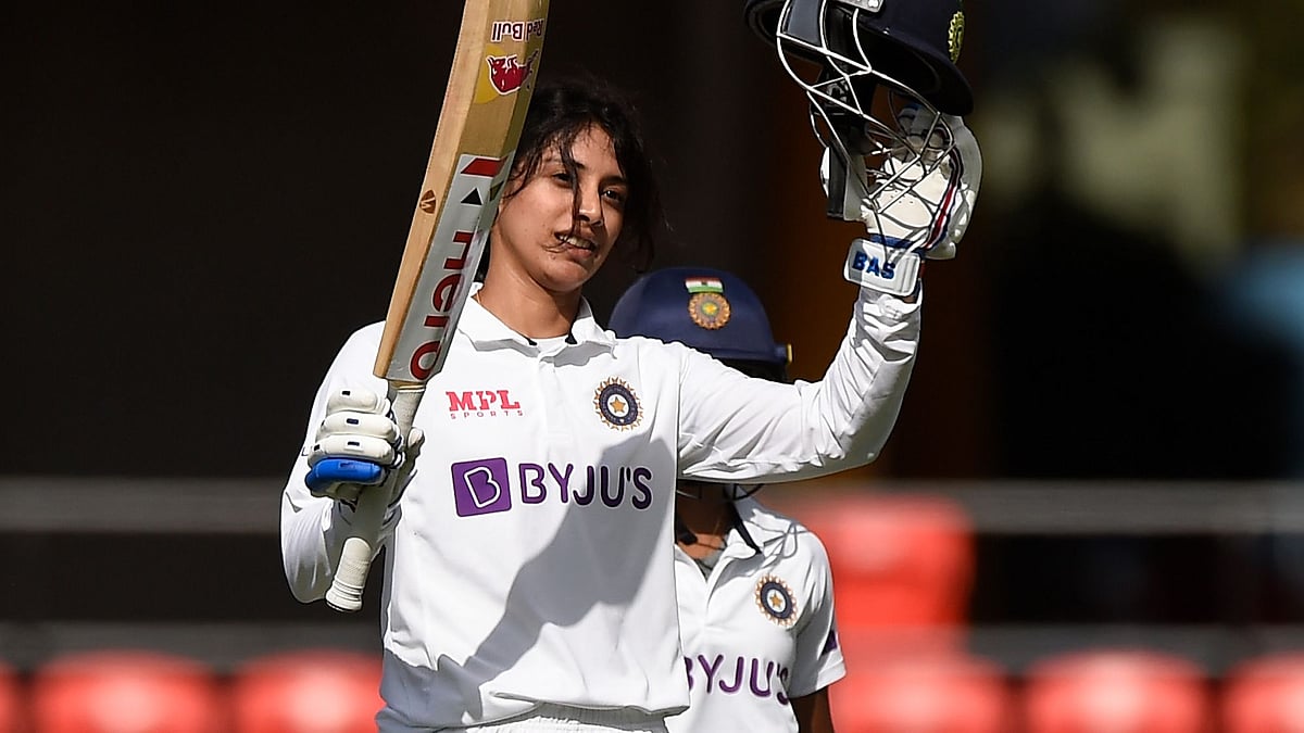 <div class="paragraphs"><p>Smriti Mandhana after completing her hundred.</p></div>
