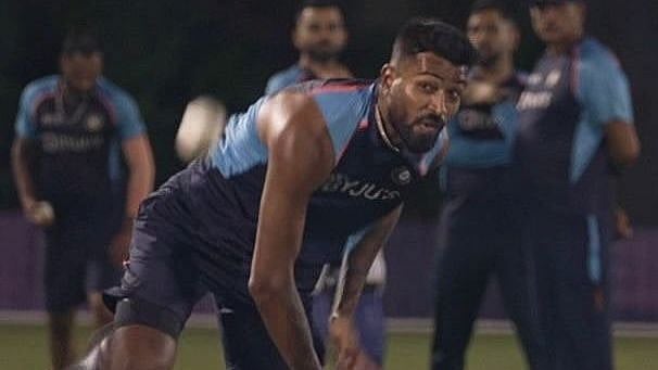 <div class="paragraphs"><p>Hardik Pandya bowling in the nets&nbsp;</p></div>