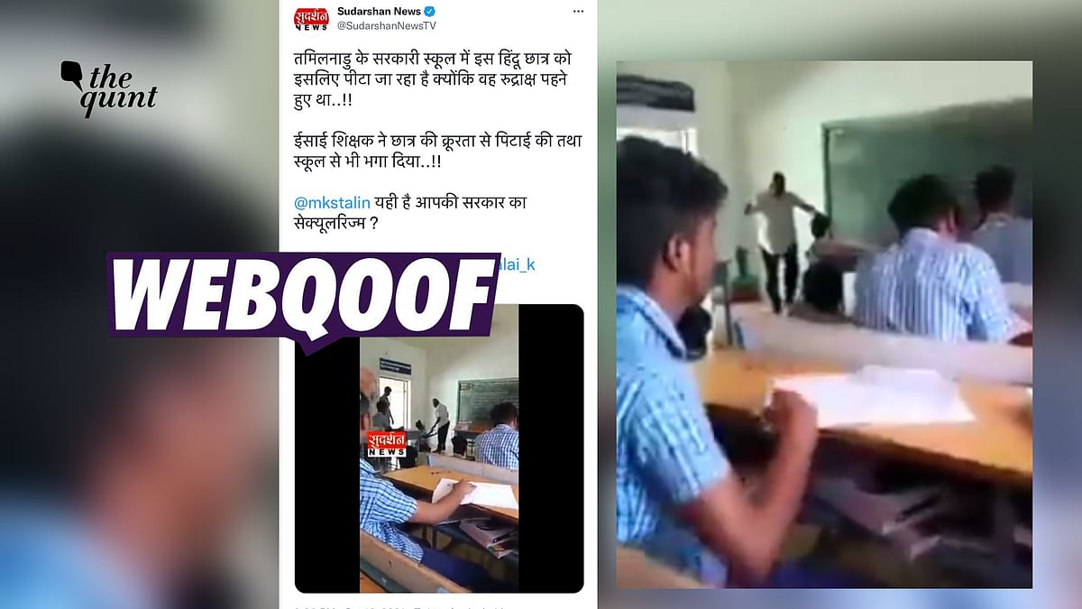 <div class="paragraphs"><p>The clip was shared to claim that it showed a Christian teacher caning a Hindu boy in Tamil Nadu.</p></div>