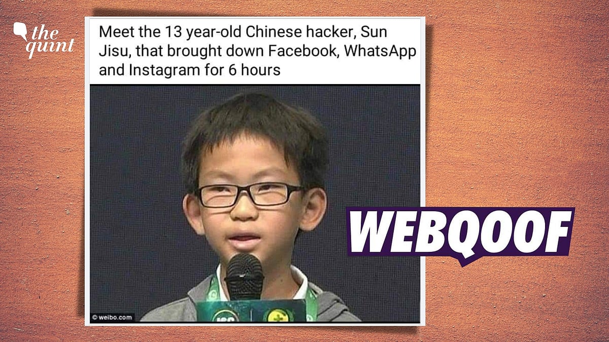 <div class="paragraphs"><p>The claim states that he is a Chinese hacker, Sun Jisu, who is responsible for the Facebook outage. </p></div>