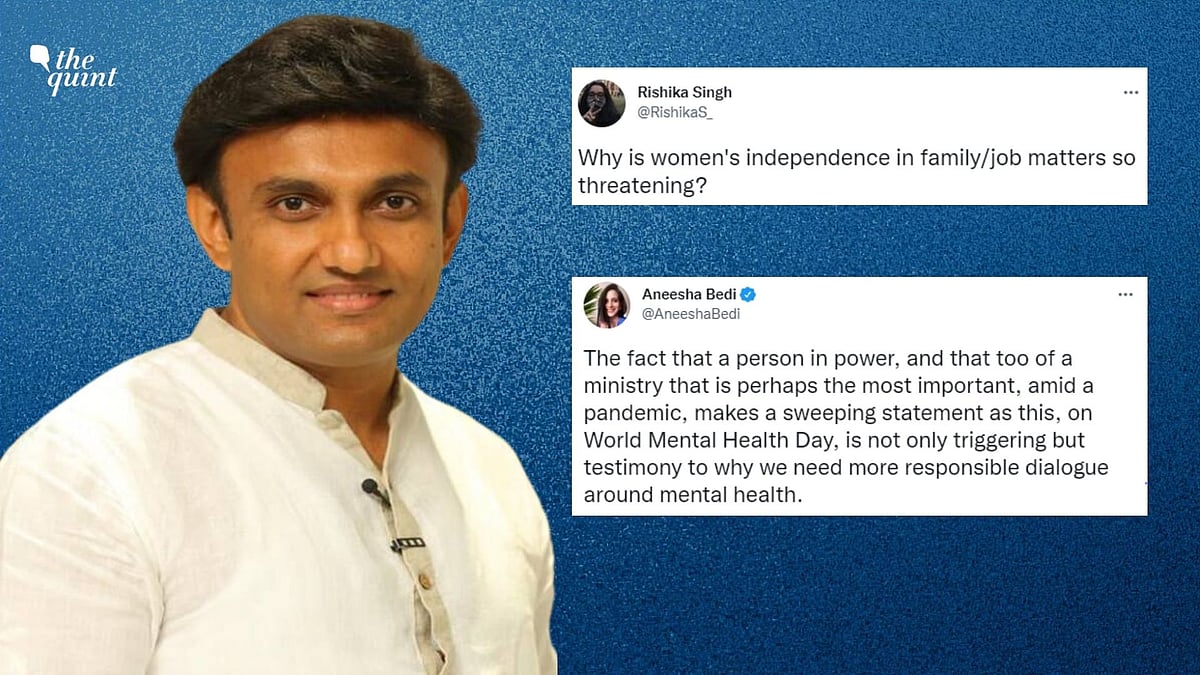 <div class="paragraphs"><p>Dr K Sudhakar's insinuation that a woman's primary role in society is to be a wife and a mother faced backlash on social media</p></div>