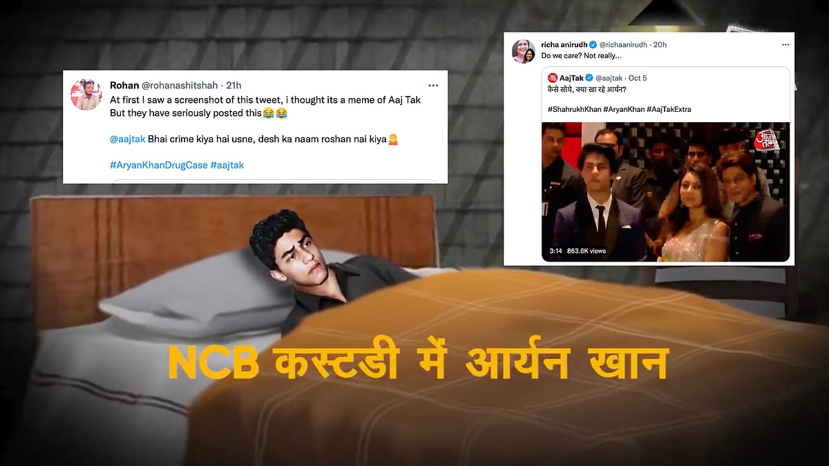 <div class="paragraphs"><p>Twitter is unamused by Aaj Tak's video on Aryan Khan's arrest.</p></div>
