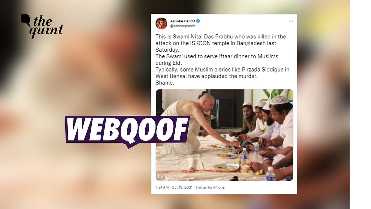 <div class="paragraphs"><p>The photo shows a 2016 event in Mayapur, West Bengal where ISKCON invited Muslims to break their Eid fast.</p></div>