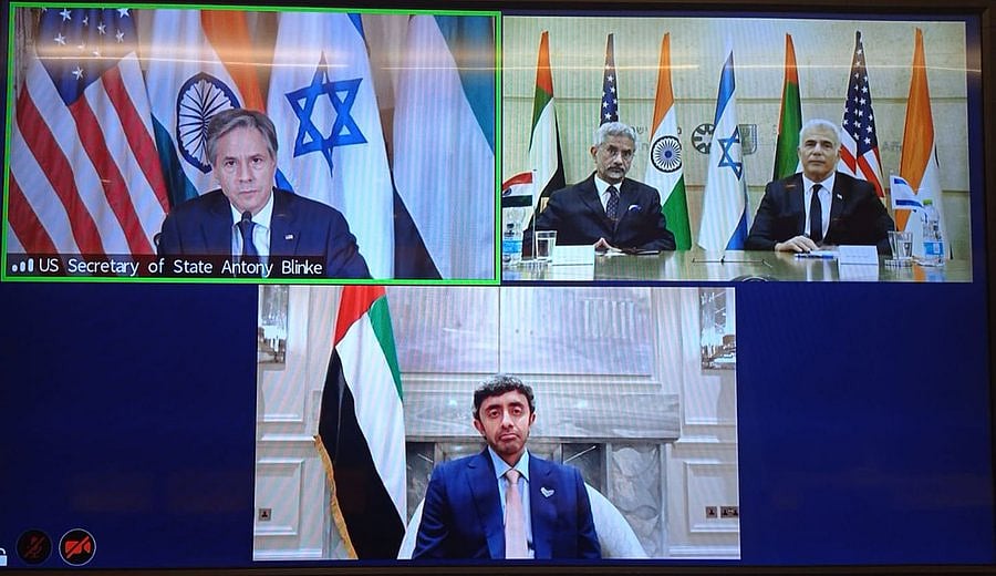 <div class="paragraphs"><p>On Monday, 18 October, India's External Affairs Minister S Jaishankar held the country's first quadrilateral meeting with his counterparts in the US, UAE and Israel on how they can expand political and economic cooperation in Middle East and Asia.</p></div>