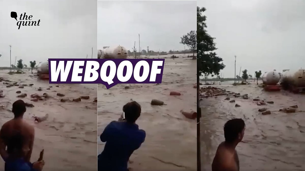 <div class="paragraphs"><p>Social media users shared a video of cylinders floating in water falsely claiming it to be from Uttarakhand.</p></div>