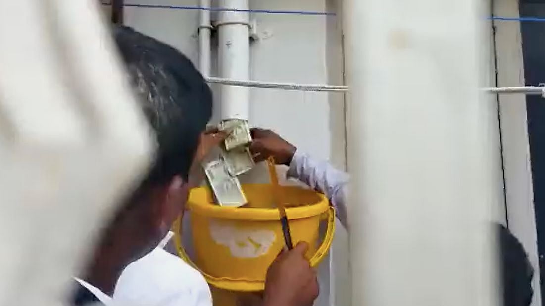 <div class="paragraphs"><p>During a raid by Karnataka's Anti-Corruption Bureau, bundles of cash were pulled out from a drainage pipeline outside the residence of Shantha Gowda Biradar, a Public Works Development (PWD) engineer from Bengaluru. </p></div>