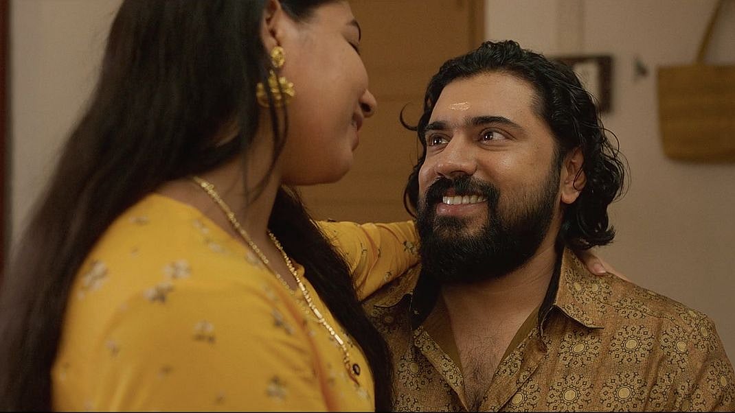 <div class="paragraphs"><p>Grace Antony and Nivin Pauly in <em>Kanakam Kaamini Kalaham.</em></p></div>