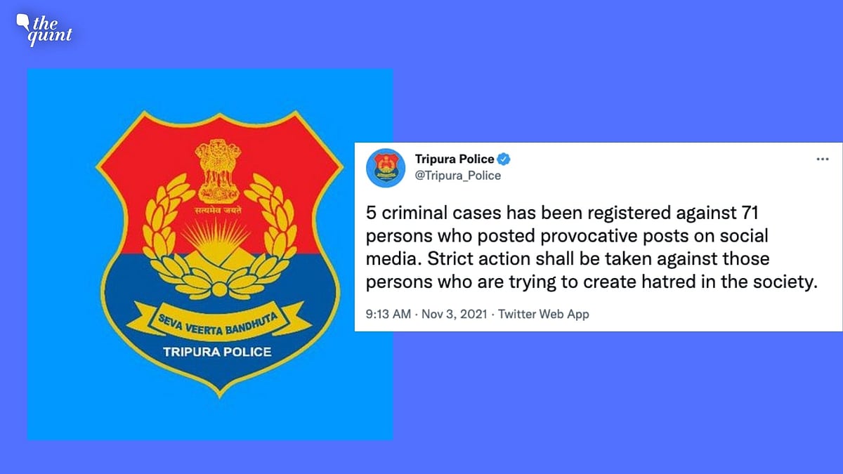 <div class="paragraphs"><p>The Tripura Police, on Wednesday, 3 November, filed five criminal cases against 71 people over allegedly provocative and fake posts on social media. Image used for representational purposes. </p></div>