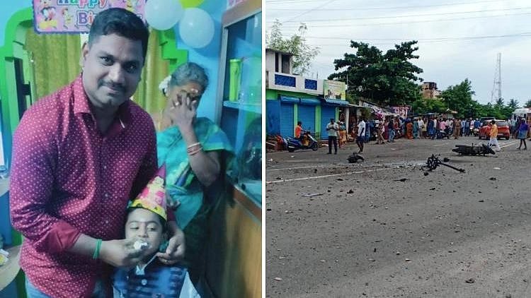 <div class="paragraphs"><p>Aman and his seven-year-old son were charred to death after two bags of firecrackers they were carrying on a bike burst into flames.</p></div>