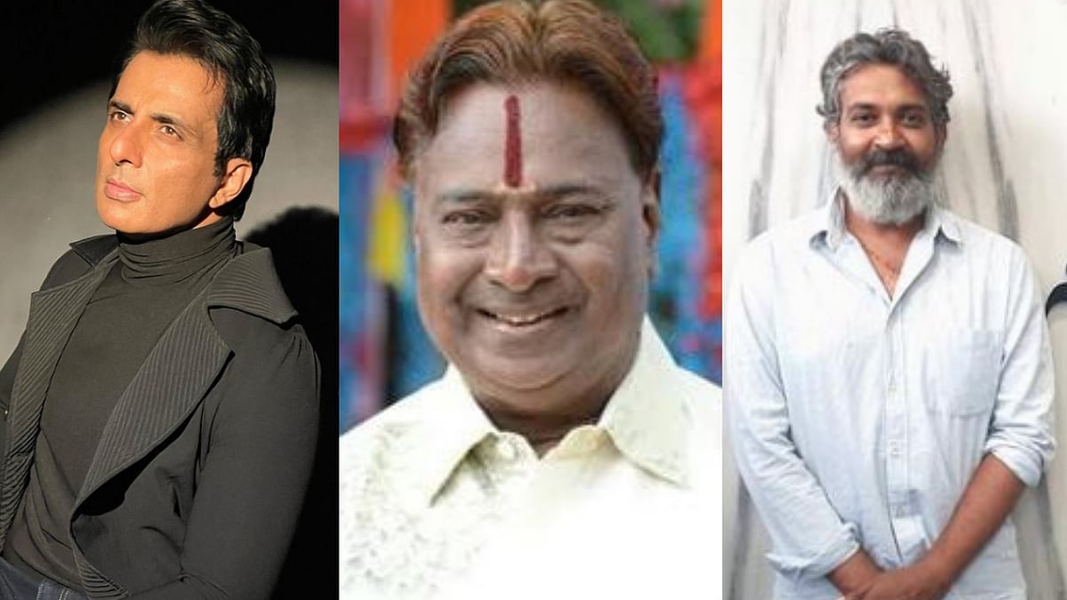 <div class="paragraphs"><p>Sonu Sood, SS Rajamouli, and others condole choregrapher Shiva Shankar's (Centre) demise.</p></div>