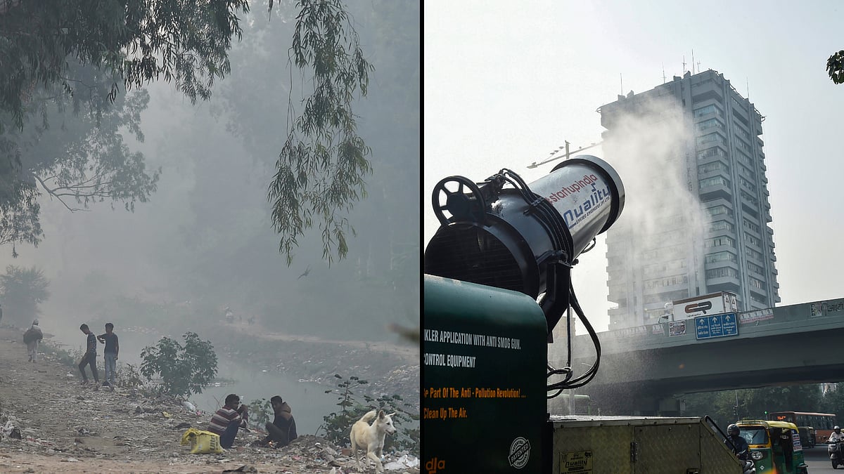 <div class="paragraphs"><p>Smoke and haze continued to cover the Delhi sky on Tuesday amid the slight improvement in air quality.</p></div>
