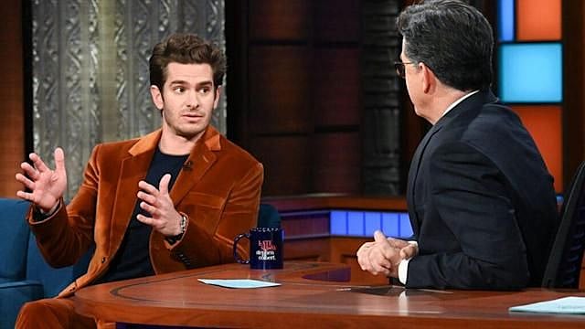 <div class="paragraphs"><p>Andrew Garfield on <em>The Late Show With Stephen Colbert</em>.</p></div>