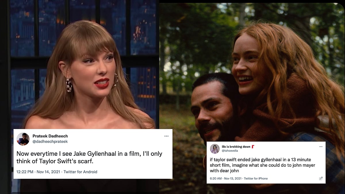 <div class="paragraphs"><p>(Left) Taylor Swift; (Right) Sadie Sink and Dylan O'Brien the short film 'All Too Well'.</p></div>