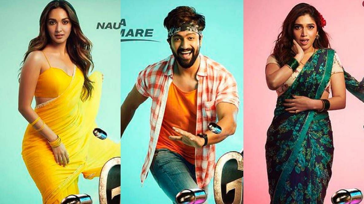 <div class="paragraphs"><p>Kiara Advani, Vicky Kaushal and Bhumi Pednekar in <em>Govinda Naam Mera</em> posters.</p></div>