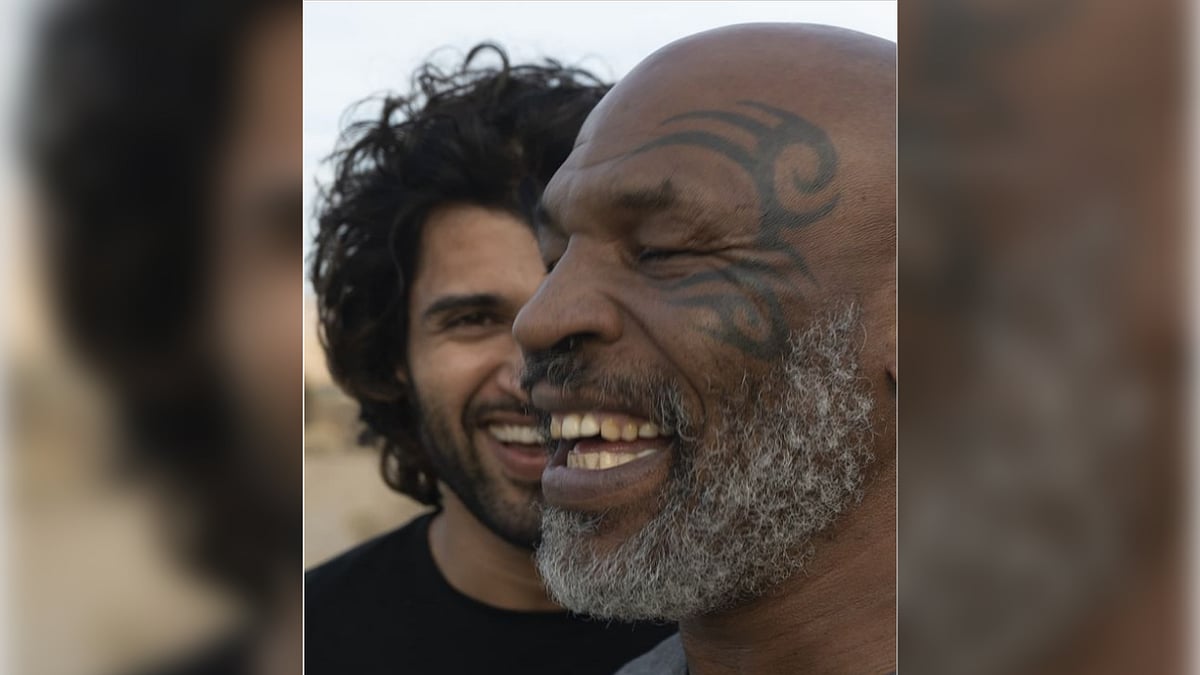 <div class="paragraphs"><p>Vijay Deverakonda with his <em>Liger </em>co-star Mike Tyson.</p></div>