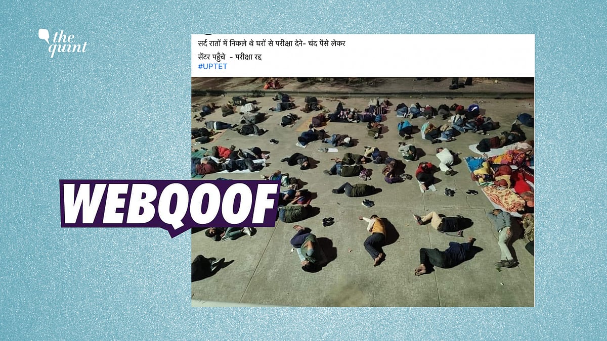 <div class="paragraphs"><p>The photo shows protesters from Jaipur and is not related to the cancellation of the UP TET.</p></div>
