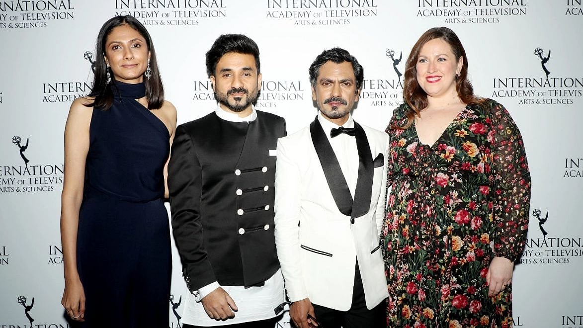 <div class="paragraphs"><p>Vir Das, Nawazuddin Siddiqui, Pratiksha Rao and Nathalie Laurent-Marke on the red carpet at the International Emmys 2021.</p></div>