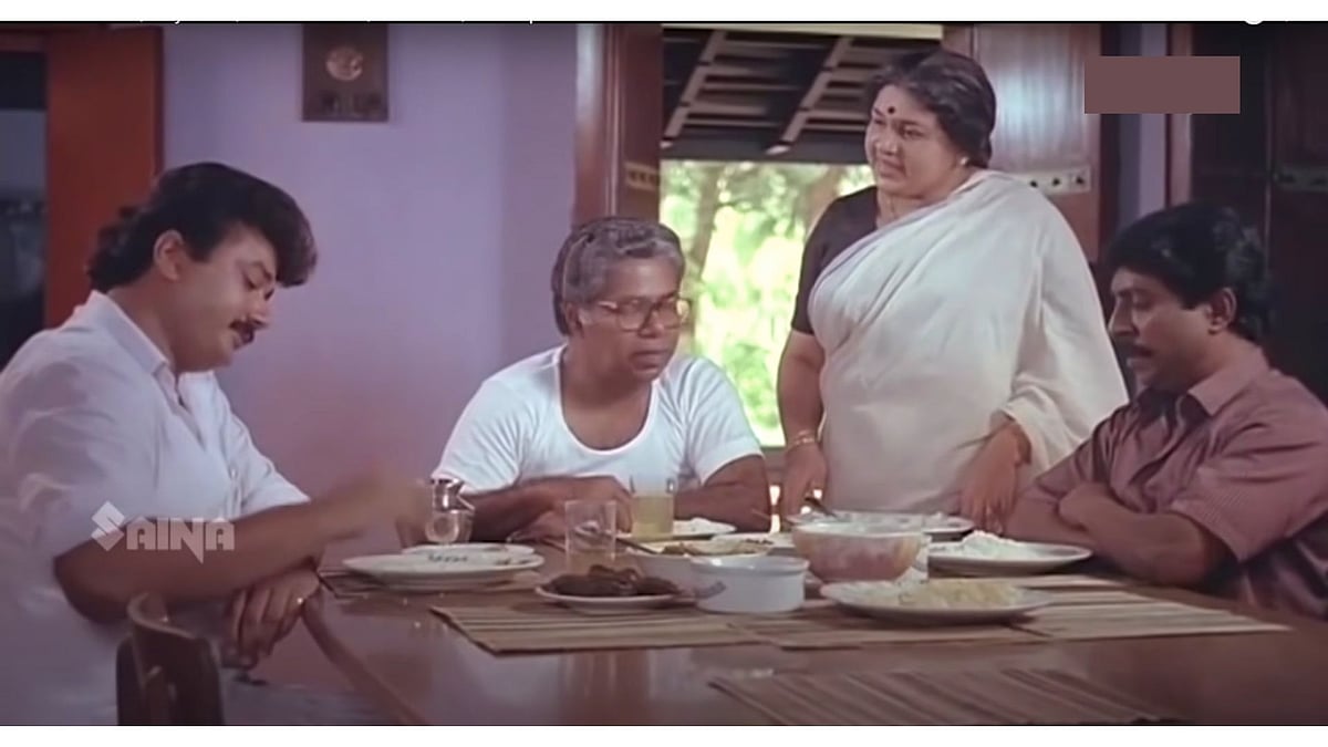 <div class="paragraphs"><p>Jayaram, Thilakan, Kaviyoor Ponamma and Sreenivasan in <em>Sandesham.</em></p></div>