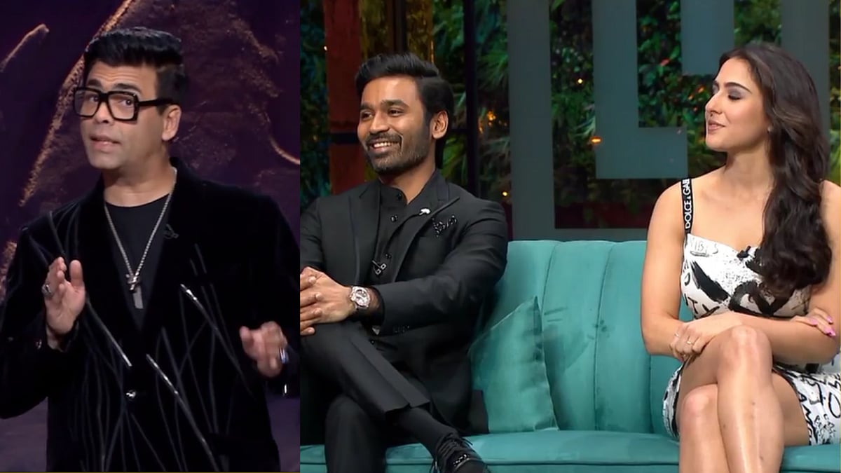 <div class="paragraphs"><p>Sara Ali Khan and Dhanush during their appearance on <em>Koffee With Karan.</em></p></div>