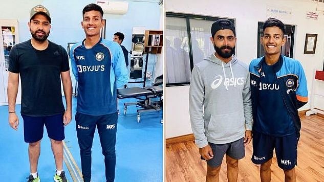 <div class="paragraphs"><p>India U19 Captain Yash with Rohit Sharma and Ravindra Jadeja at the National Cricket Academy.</p></div>