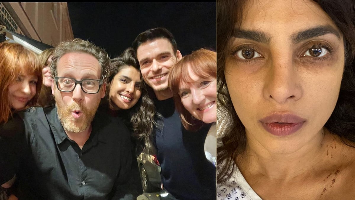 <div class="paragraphs"><p>Priyanka Chopra and Richard Madden with the crew of <em>Citadel.</em></p></div>